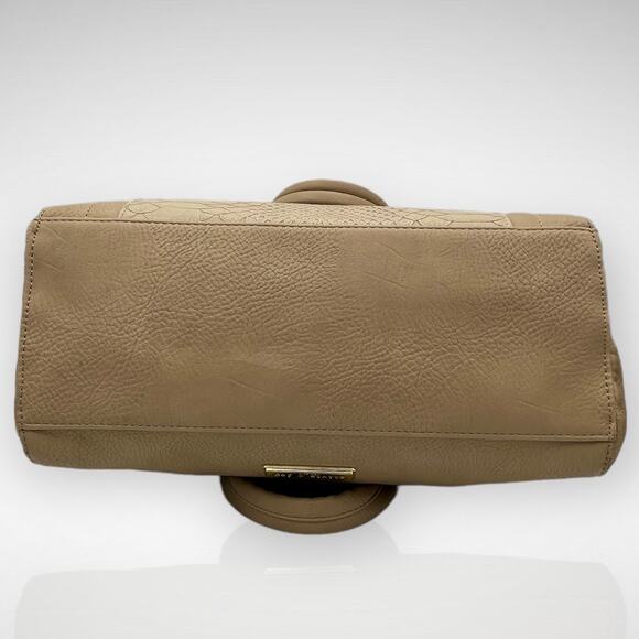 Olivia + Joy Animal Print Satchel Handbag Beige Gold Faux Leather Large Capacity - Picture 5 of 12